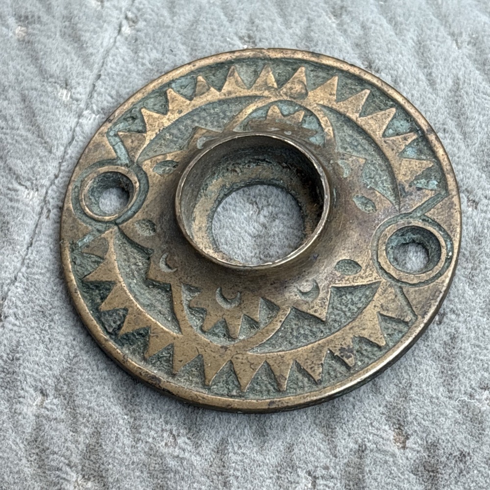 Antique 1880s 1900s VICTORIAN Cast Bronze/Brass Rosette Patina Ornate Eastlake?